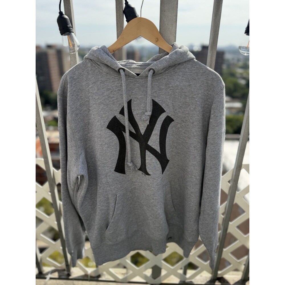 47 Brand New York Yankees Hoodie Gray  Medium Pullover MLB Logo
